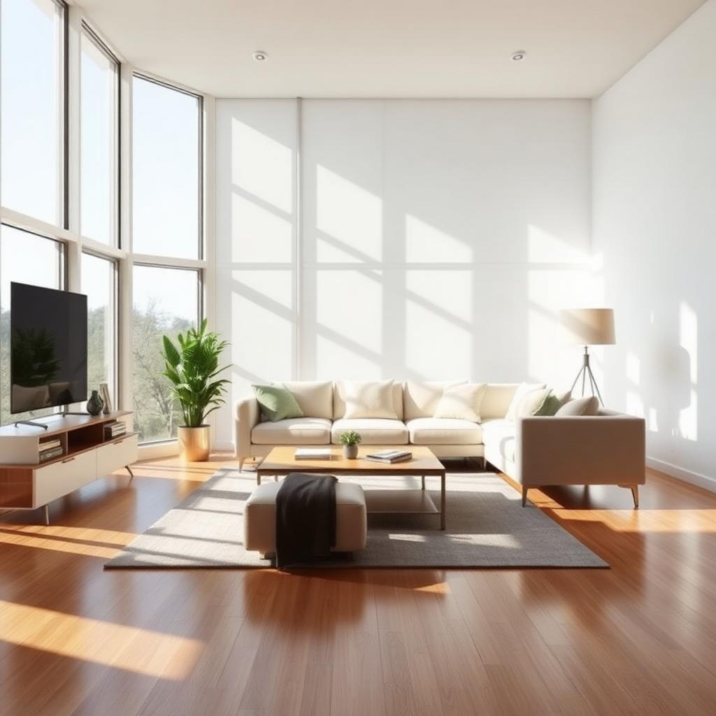 Spotless bright living room after dependable professional cleaning